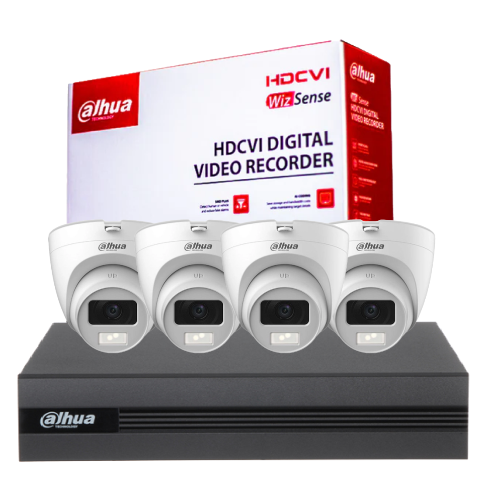 Pack Dahua 4 Caméras + DVR DH-XVR1B04-I