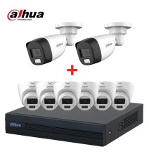 Pack Surveillance 8 Canaux HDCVI｜6 Dômes + 2 Caméras Bullet 2MP