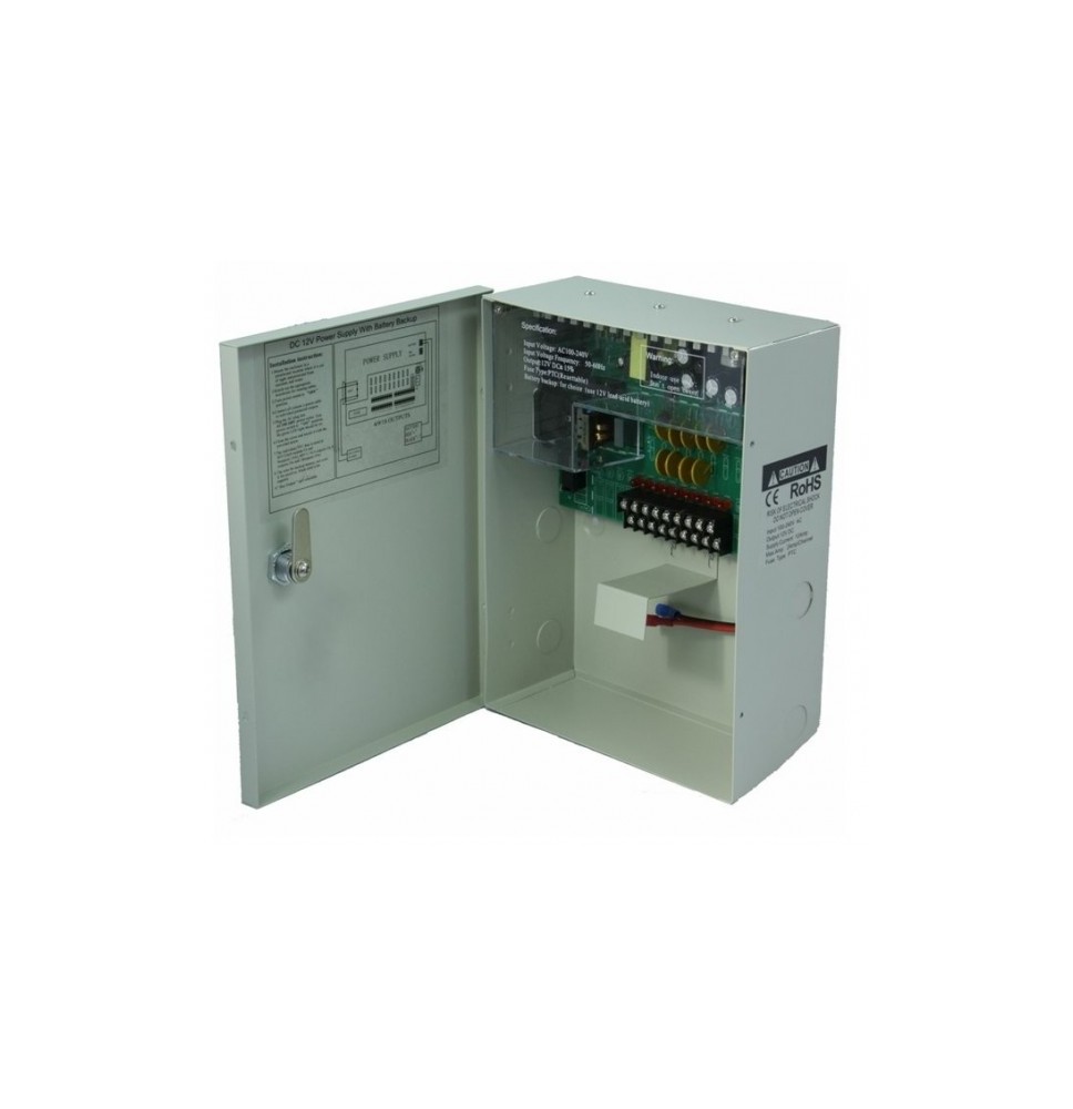 Bloc Alimentation 12V/10A avec Emplacement Batterie | BU120-1208C