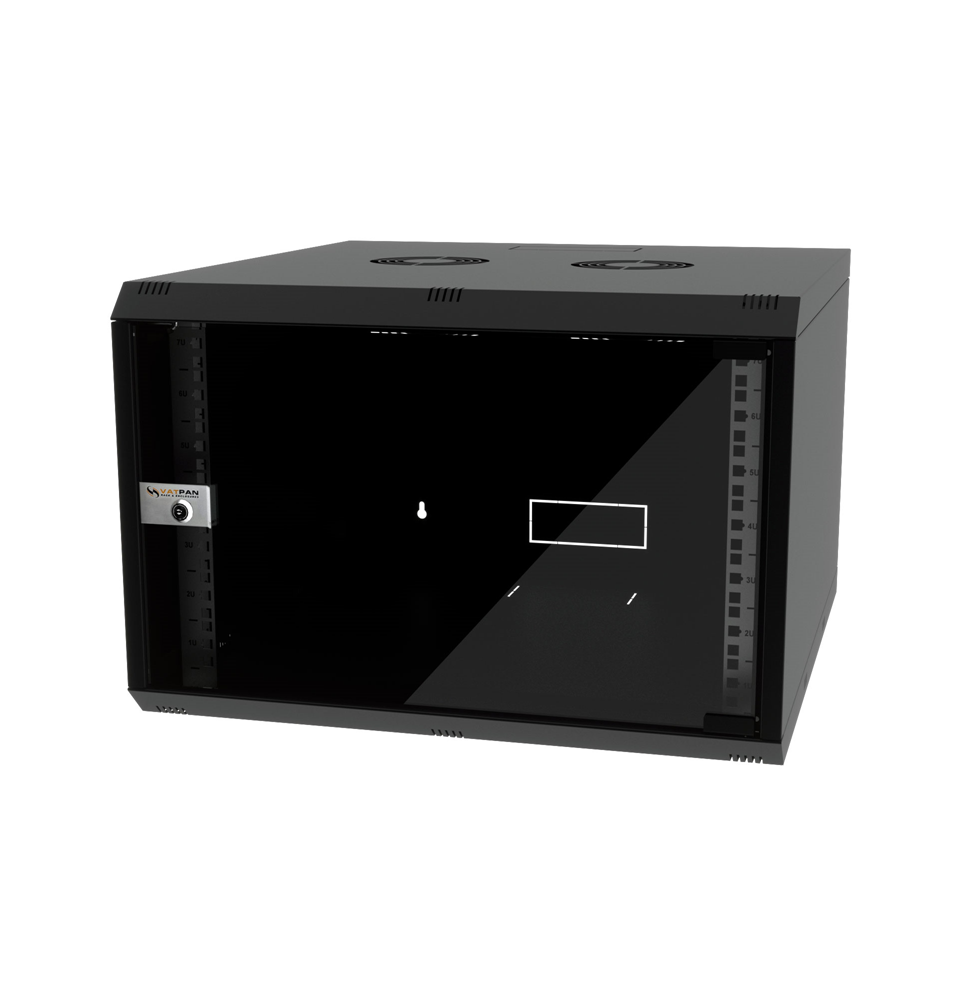 Armoire réseau VATPAN HANDY ECO 15U 19’’ Prof. 450mm Porte avant vitrée – Noir