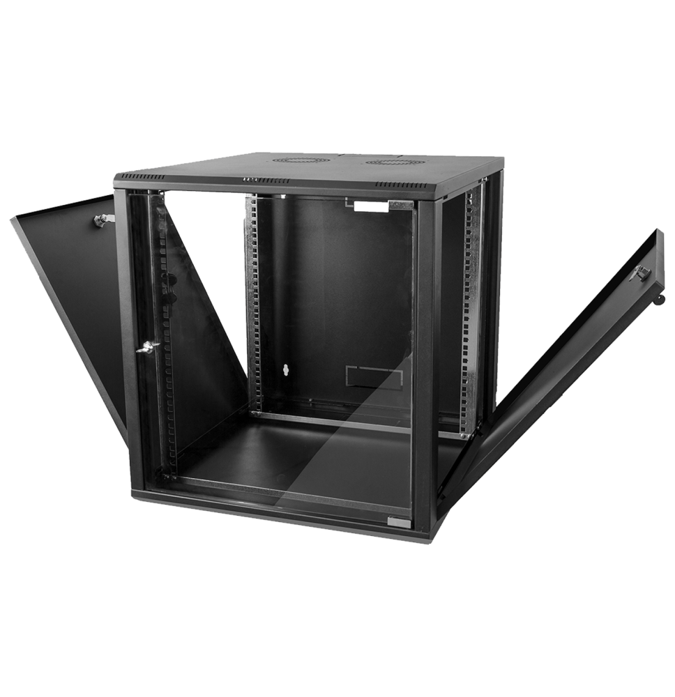Armoire réseau VATPAN Handy Series 7U 19’’ Prof. 450mm – Porte vitrée + 2 panneaux latéraux amovibles – Noir