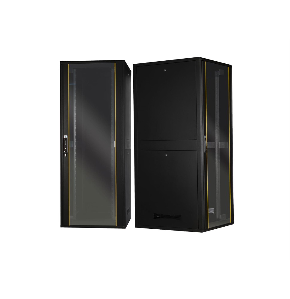Armoire réseau VATPAN Efficient Series 42U 19’’ Largeur 800mm Prof. 1000mm – Porte avant vitrée – Noir