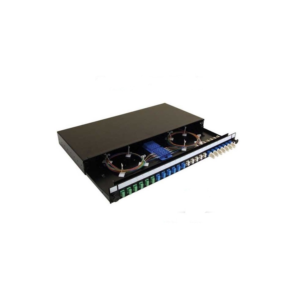 Tiroir Fibre Optique 12 Ports LC OM3 1U 19" (12 Adaptateurs Duplex + 24 Pigtails) – BRITICOM